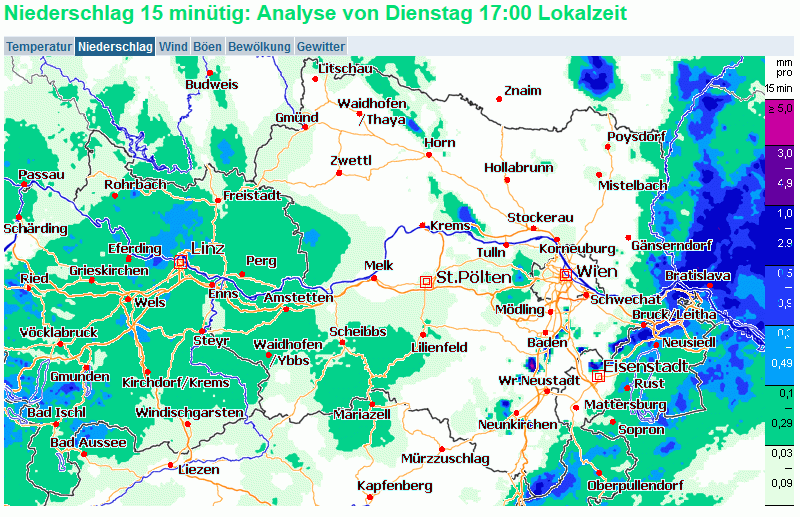 17:00 Regen