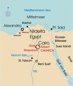 Übersichtskarte - Map of Cairo / Egypt